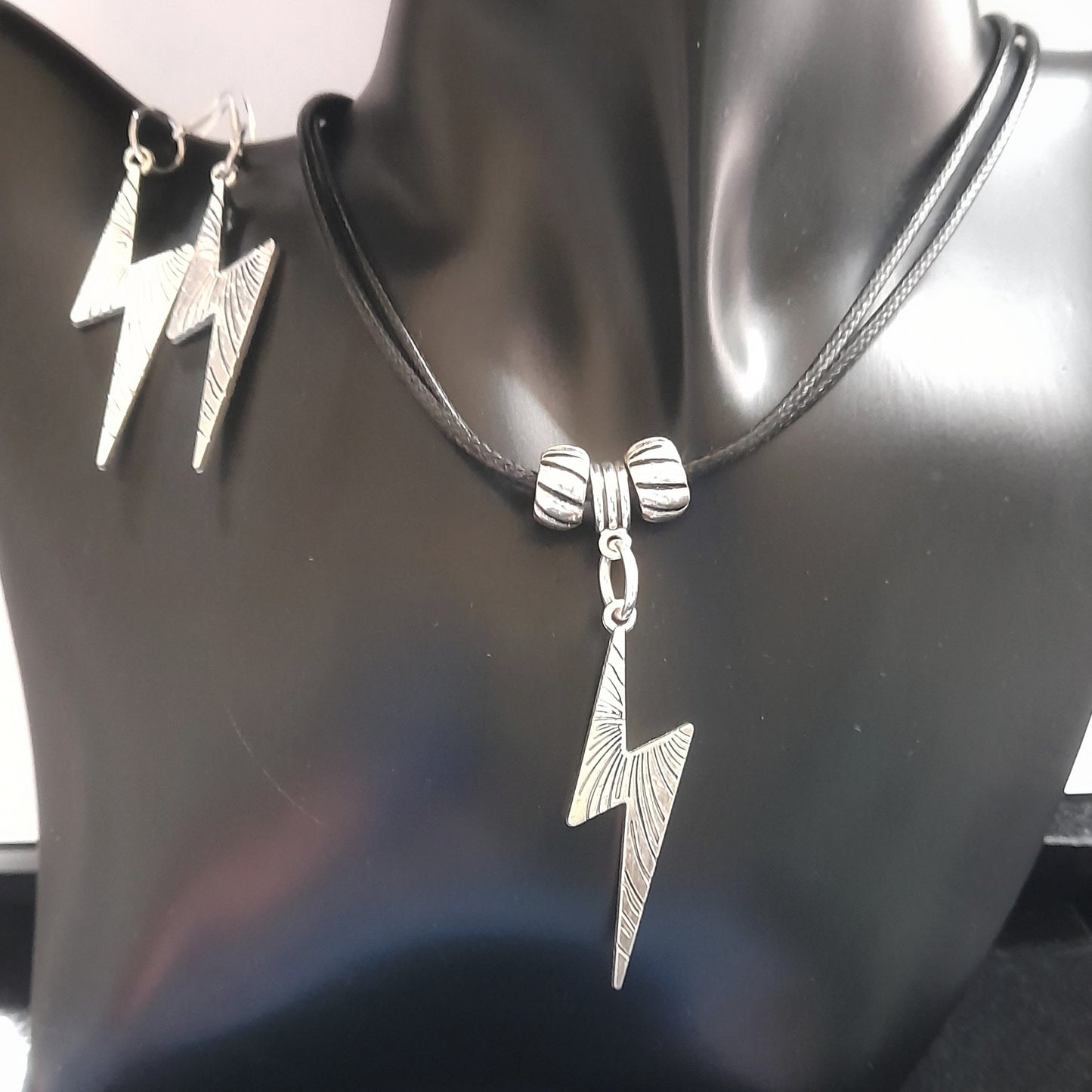 Lightning Bolt Earring and Necklace Set