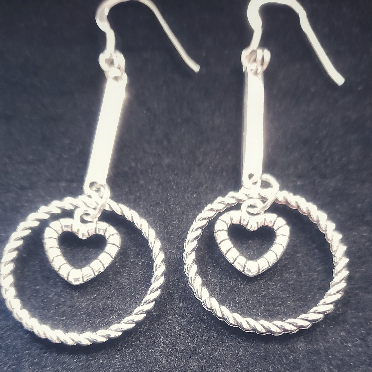 Antique Silver Coiled Ring Earrings