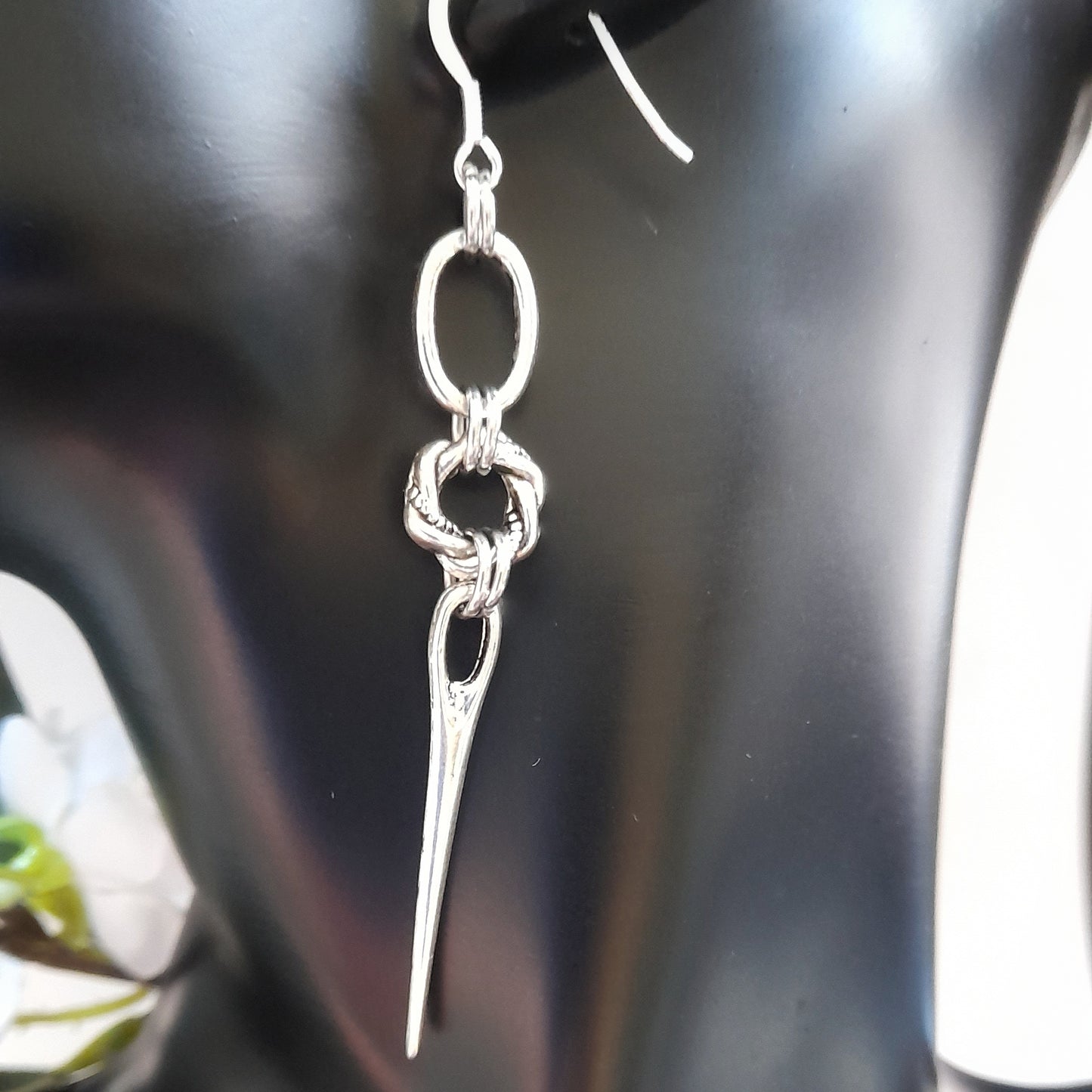 Silver Pin Spike Earrings