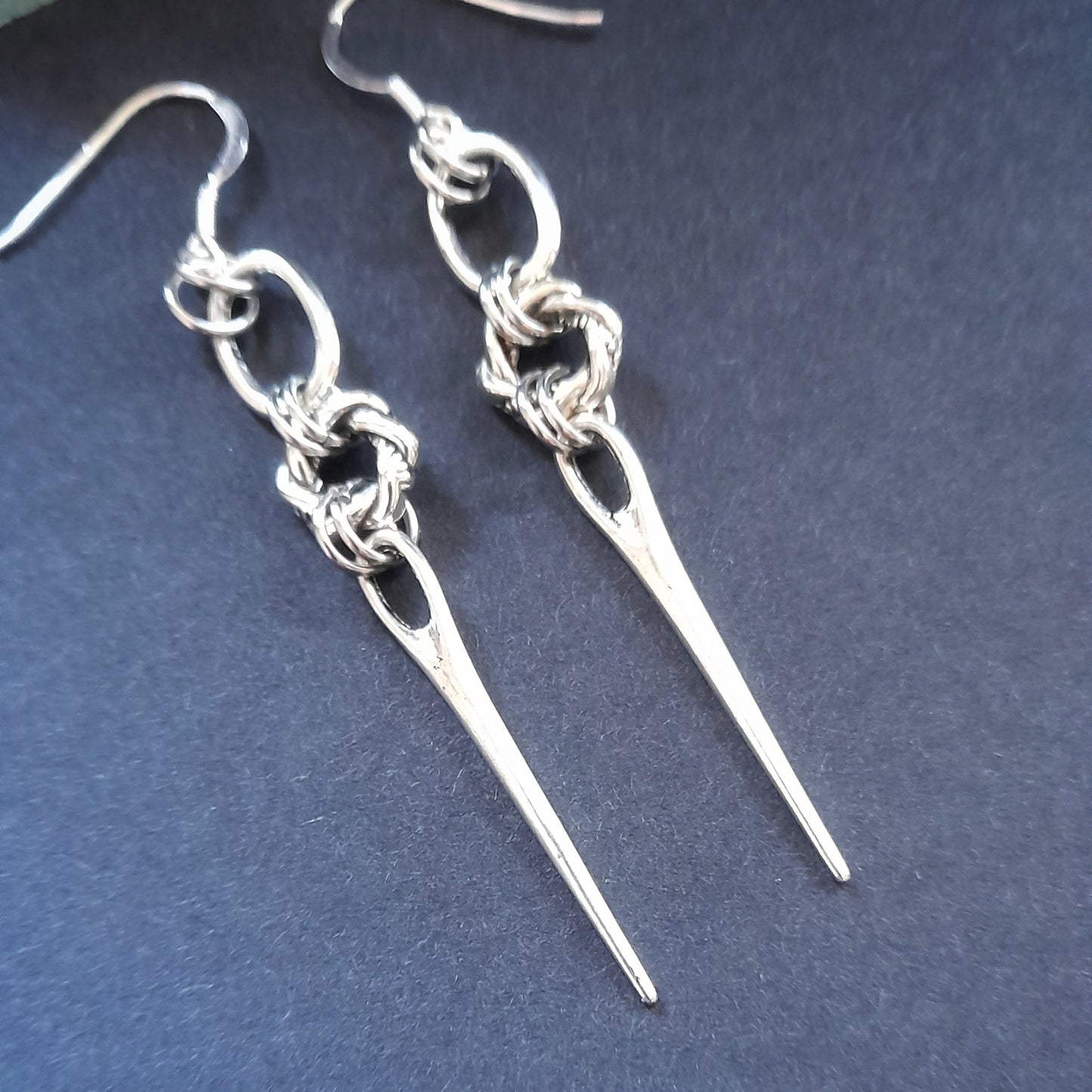 Silver Pin Spike Earrings