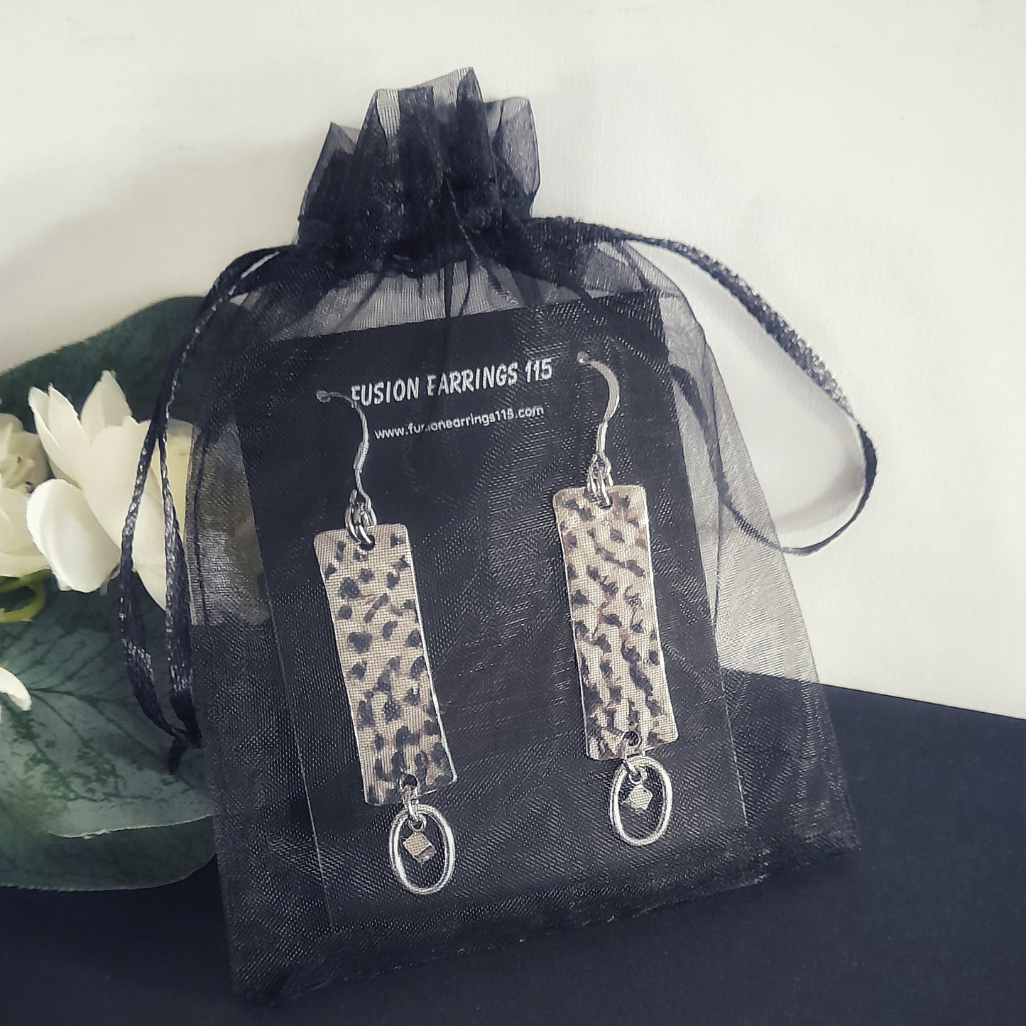 Silver Rectangular Bar Earrings