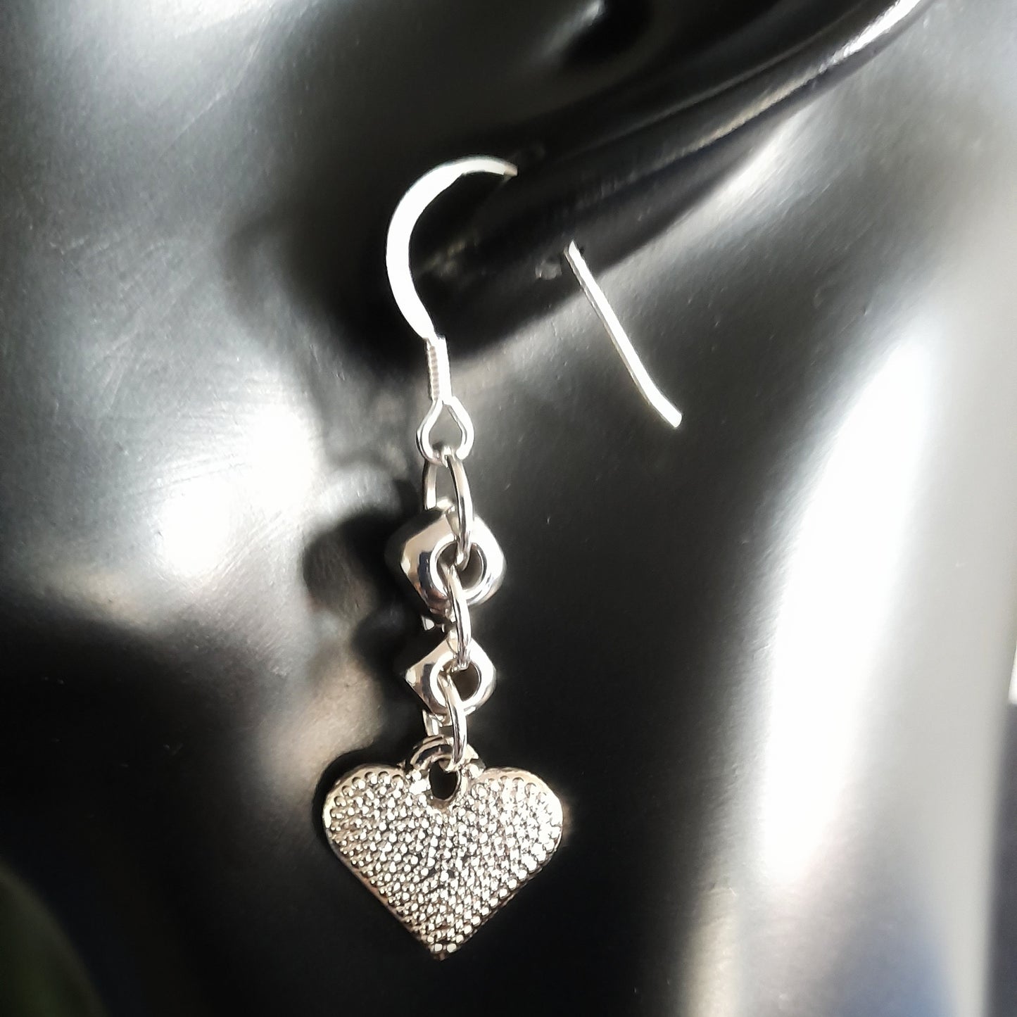 Textured Heart Earrings