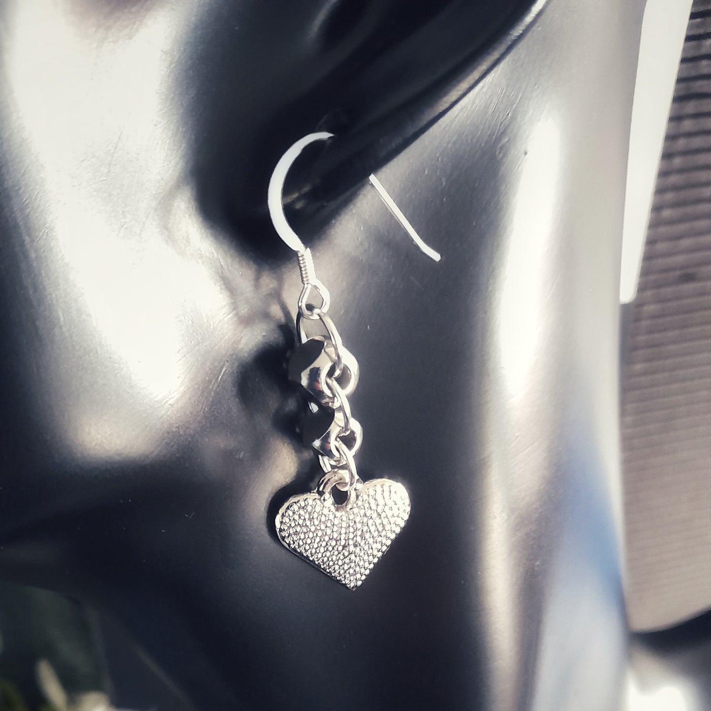 Textured Heart Earrings