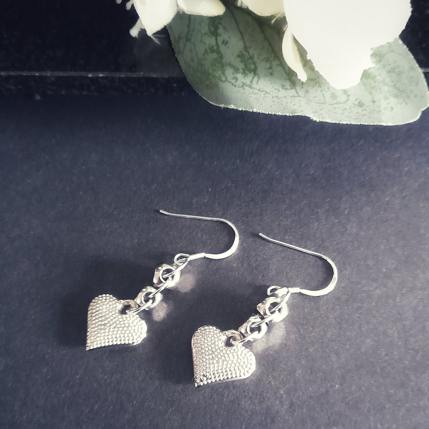 Textured Heart Earrings