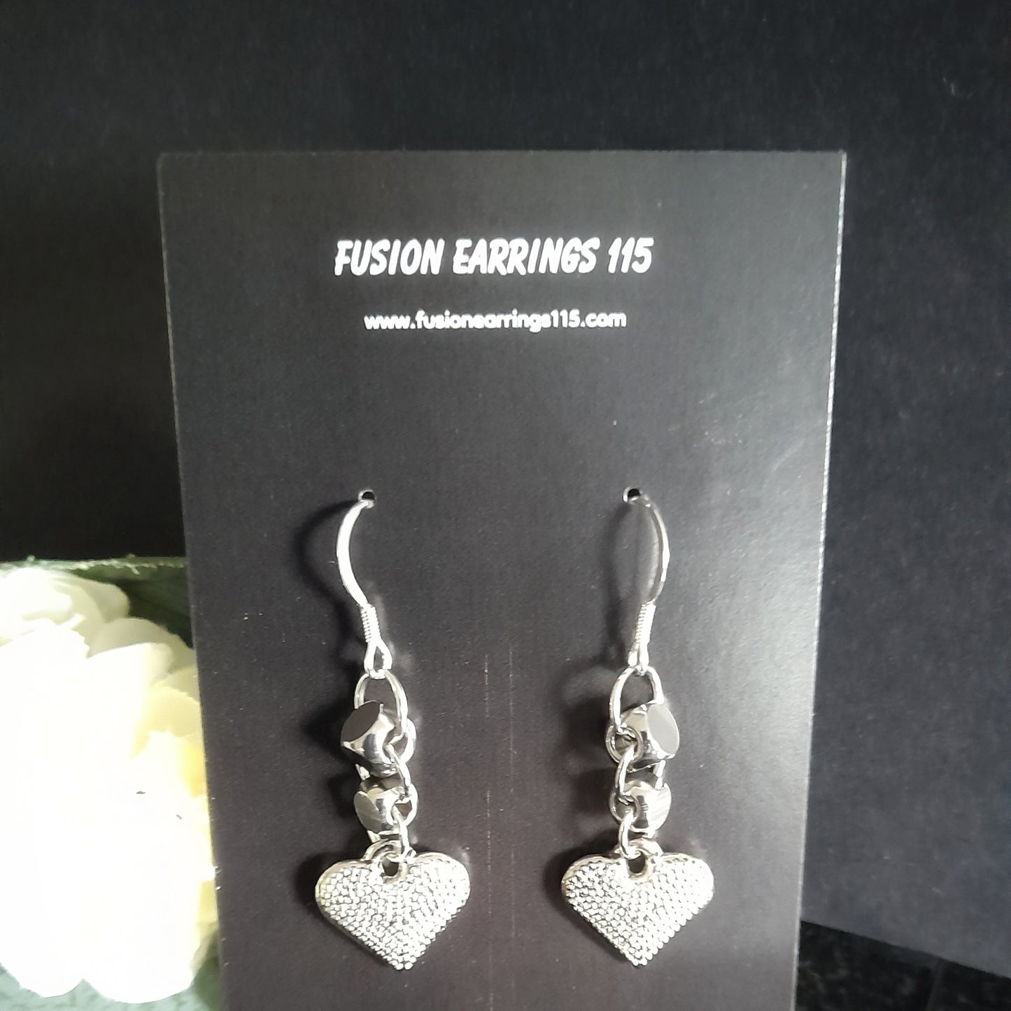 Textured Heart Earrings