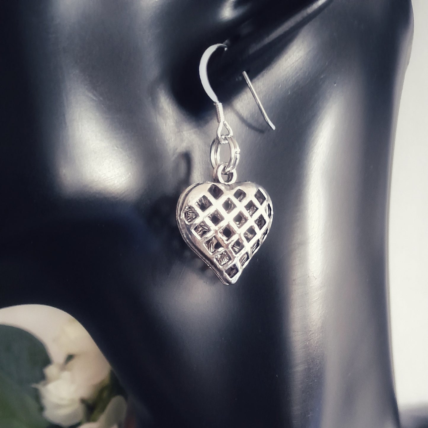 Lattice Heart Earrings