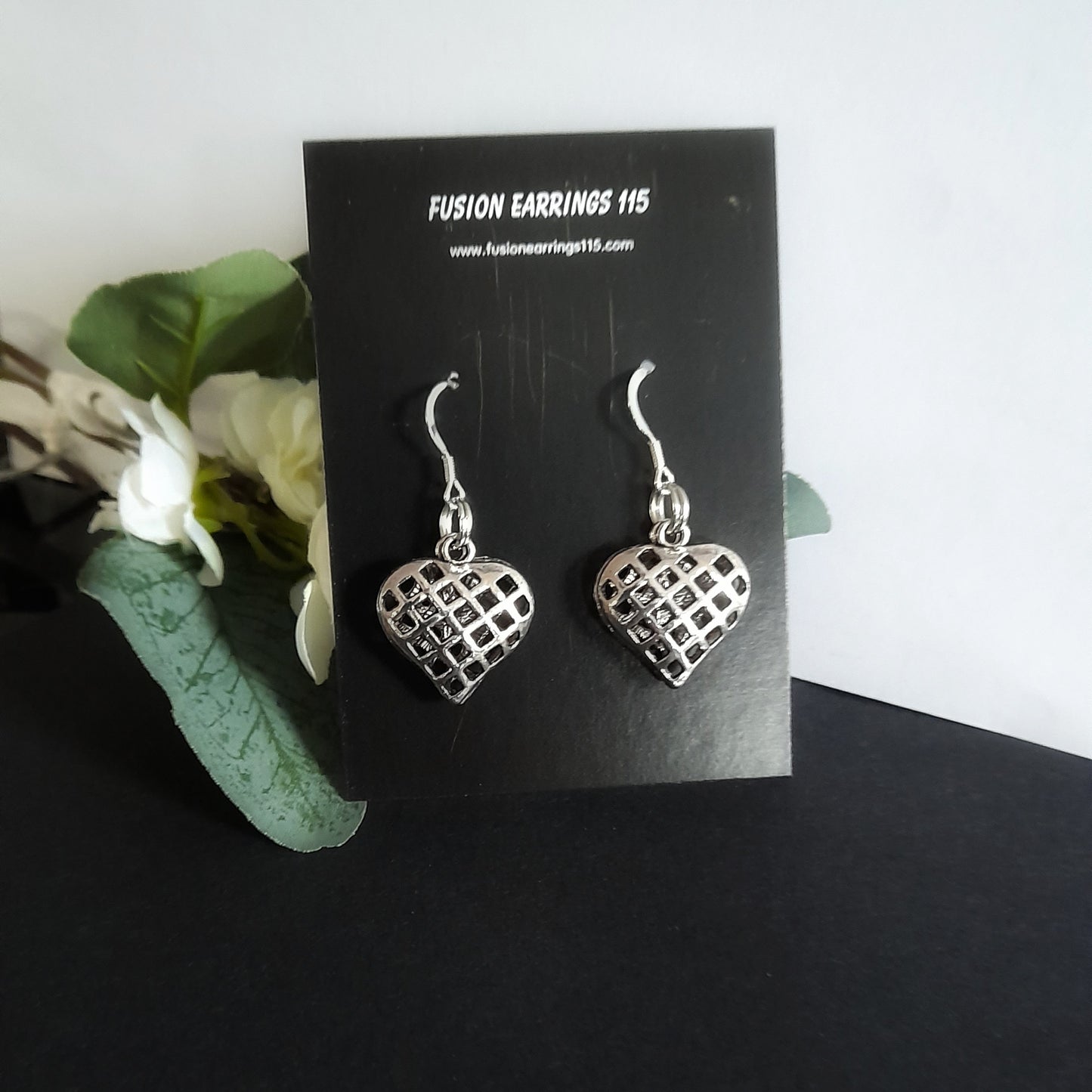 Lattice Heart Earrings