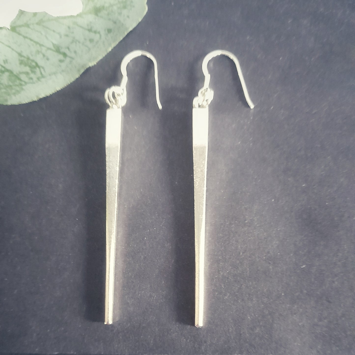 Long Silver Spike Earrings