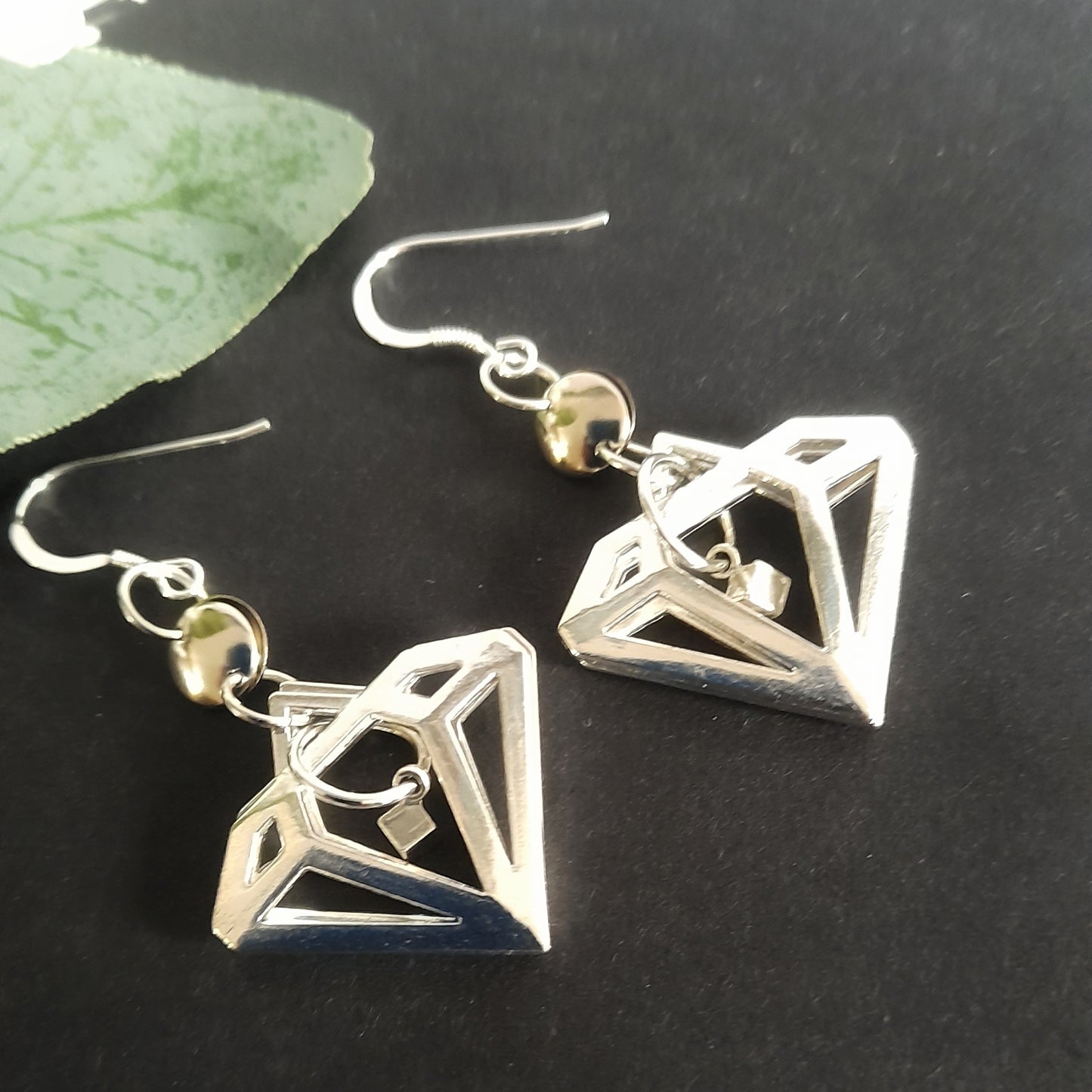 Silver Diamond Shaped Earrings