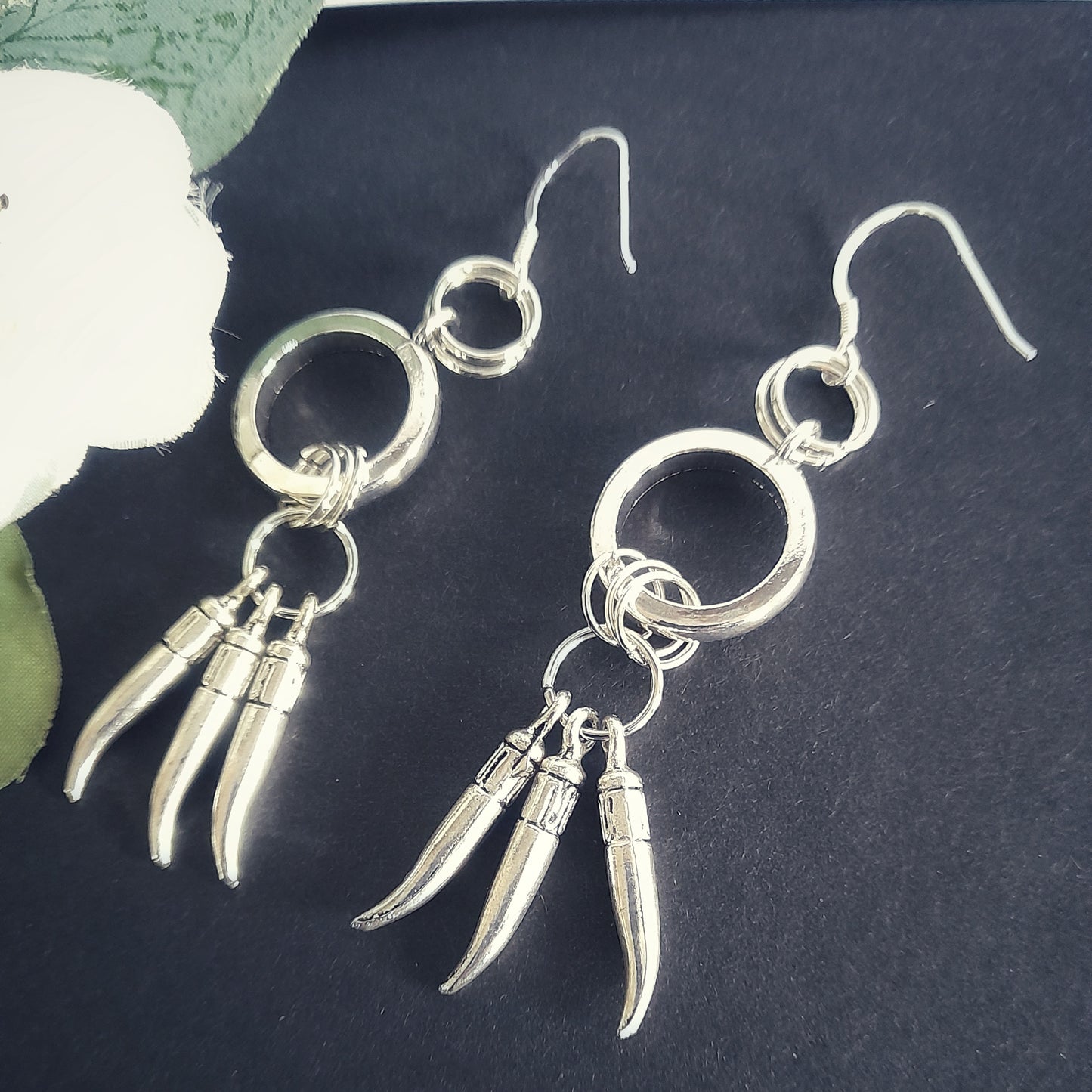 Silver Tusk Earrings