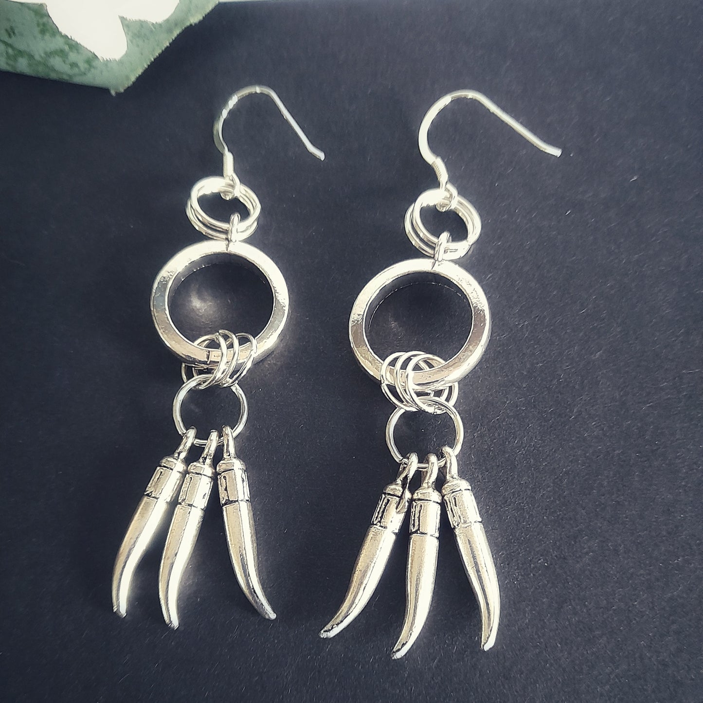 Silver Tusk Earrings