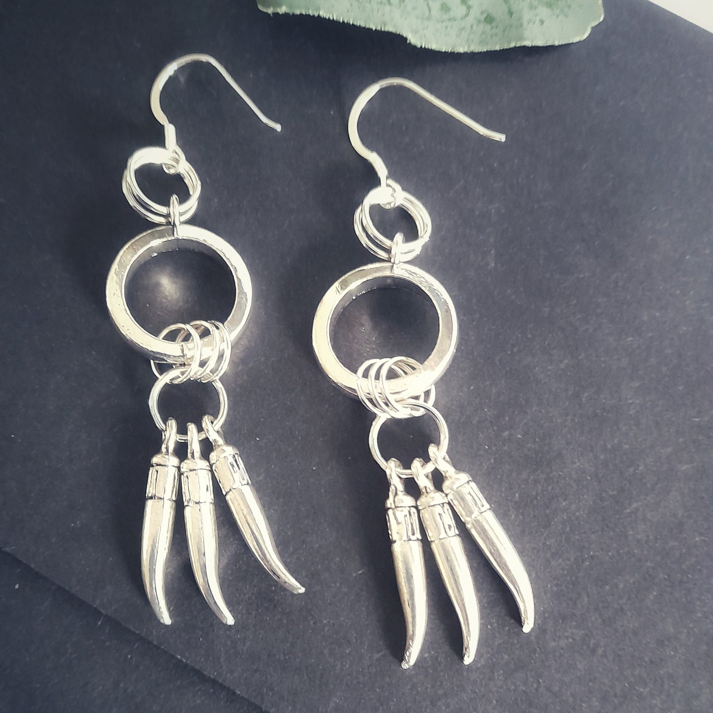 Silver Tusk Earrings