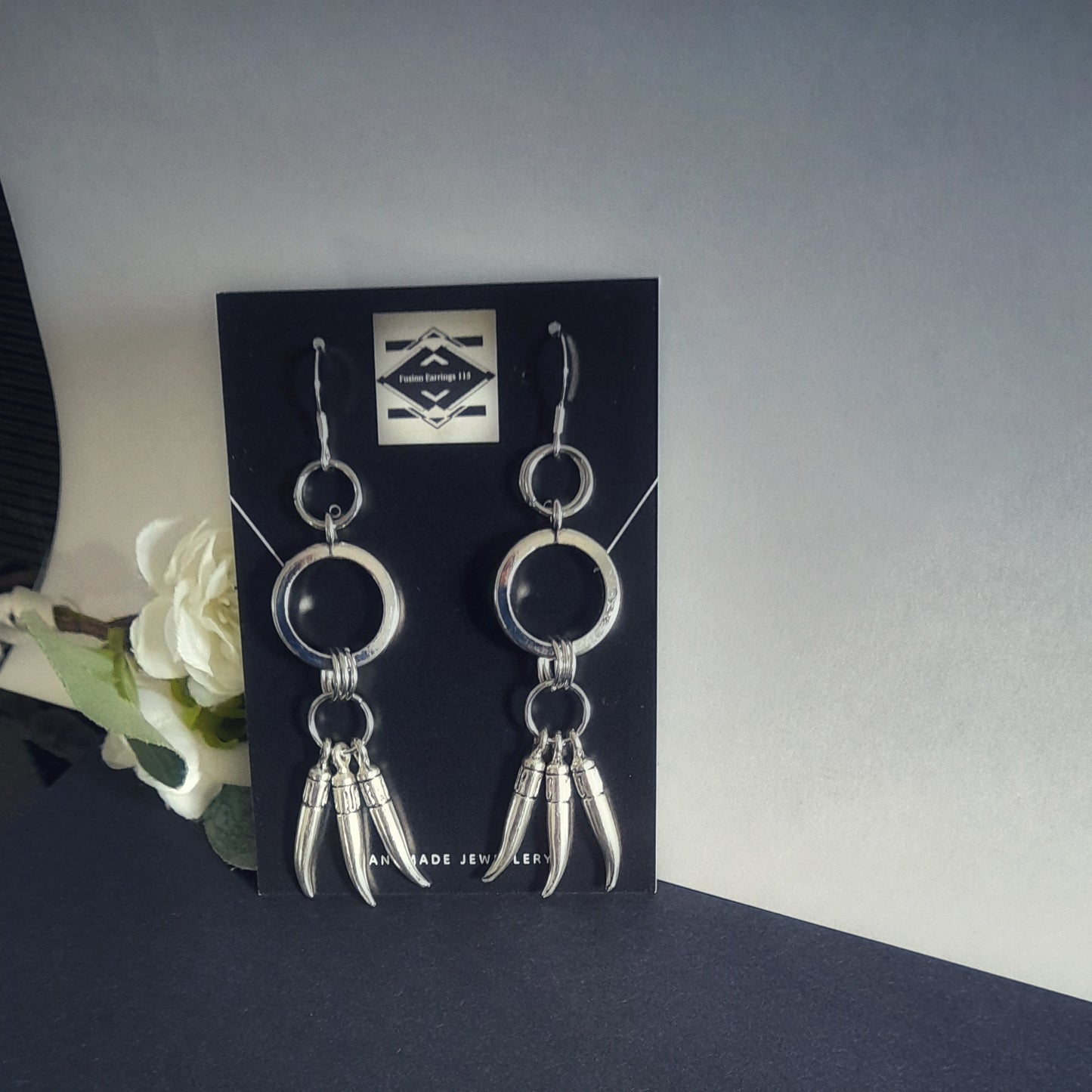 Silver Tusk Earrings