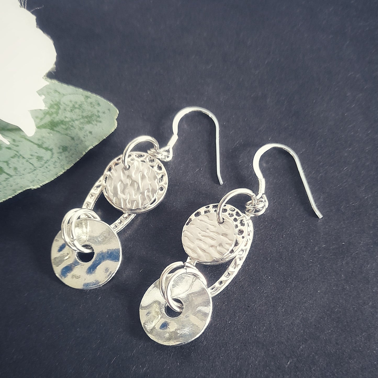 Silver Disc Earrings