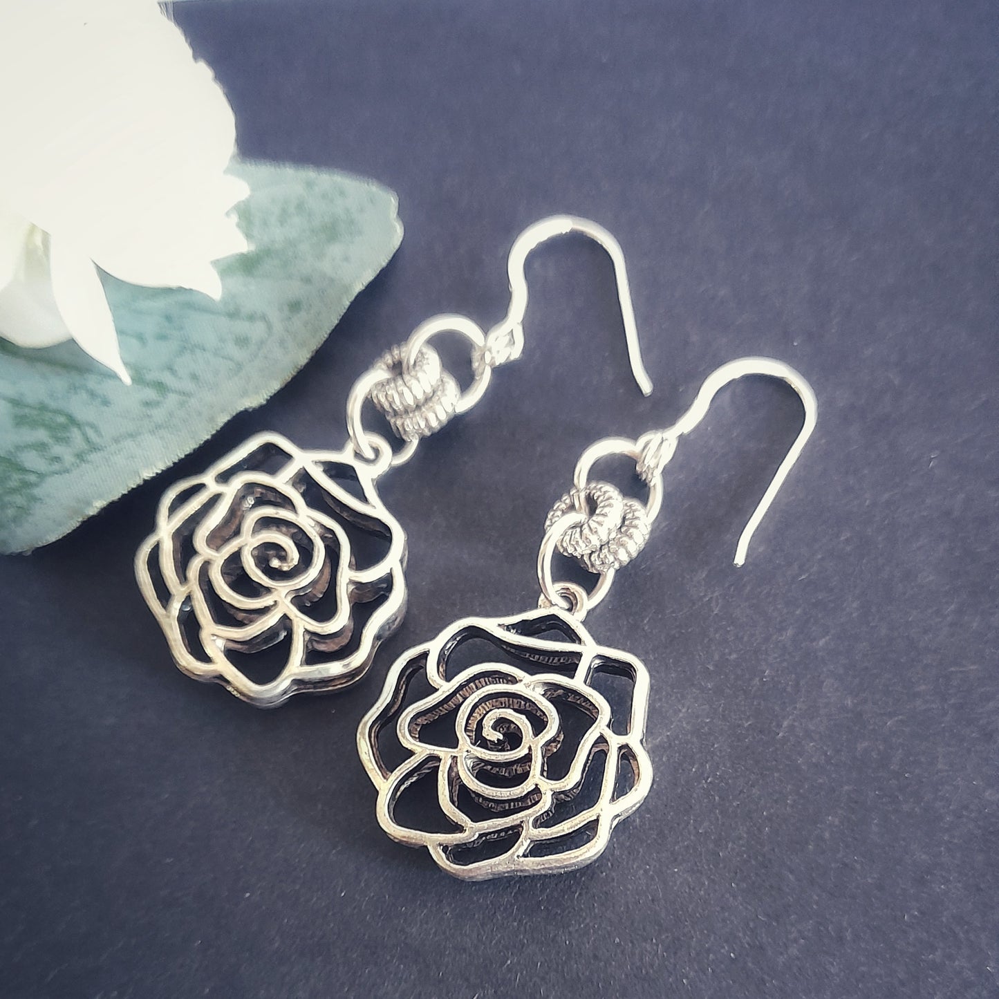 Filigree Rose Earrings