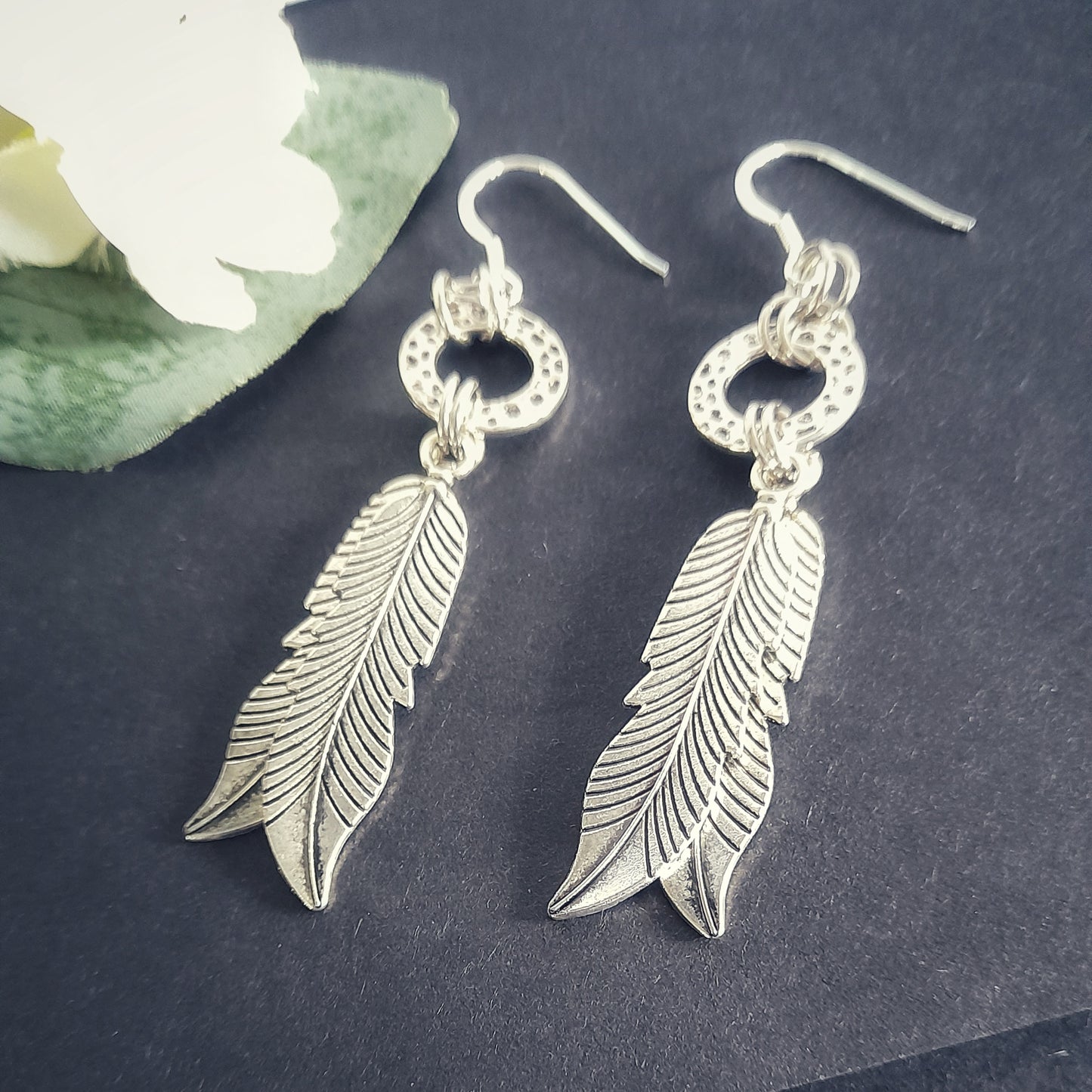 Silver Feather Earrings