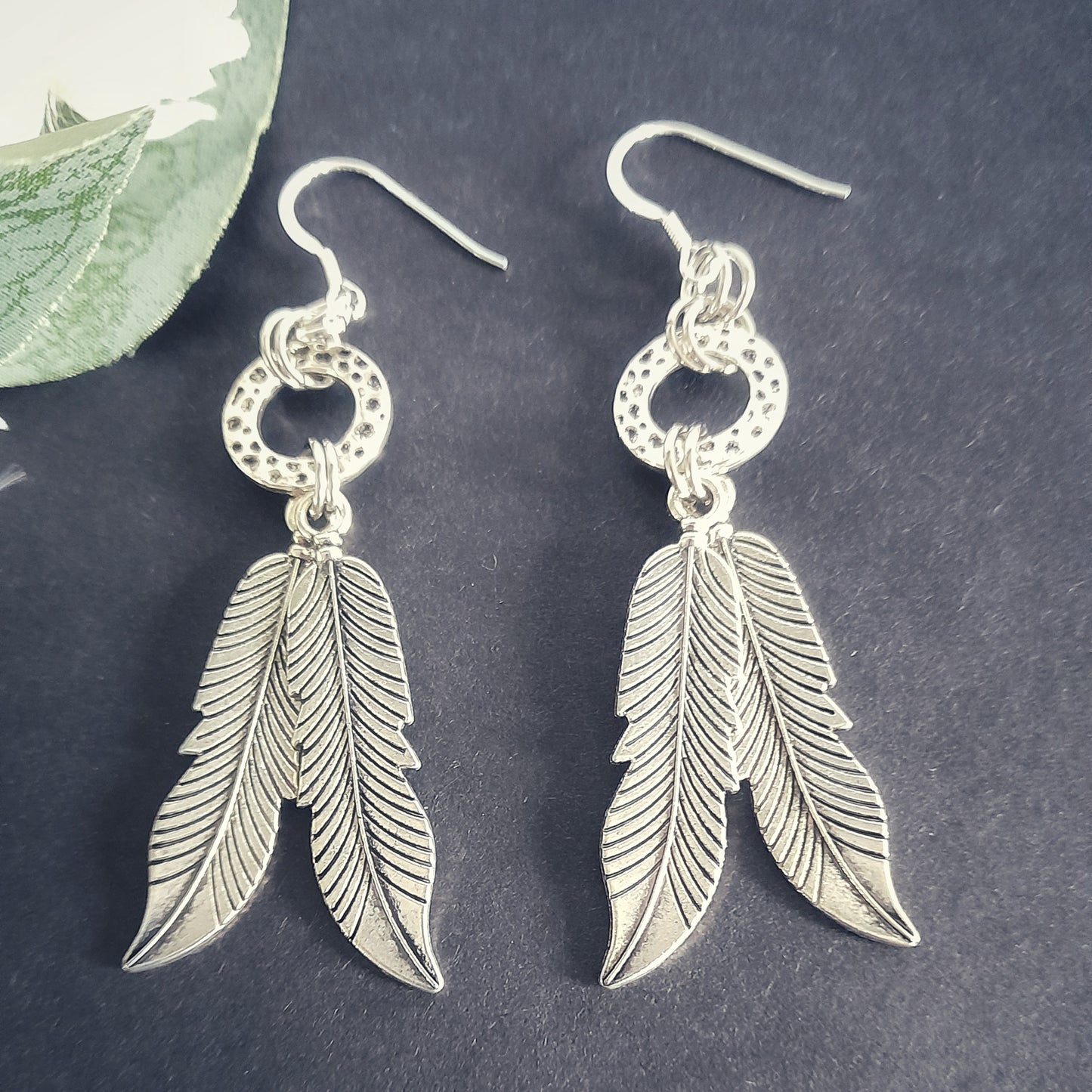 Silver Feather Earrings