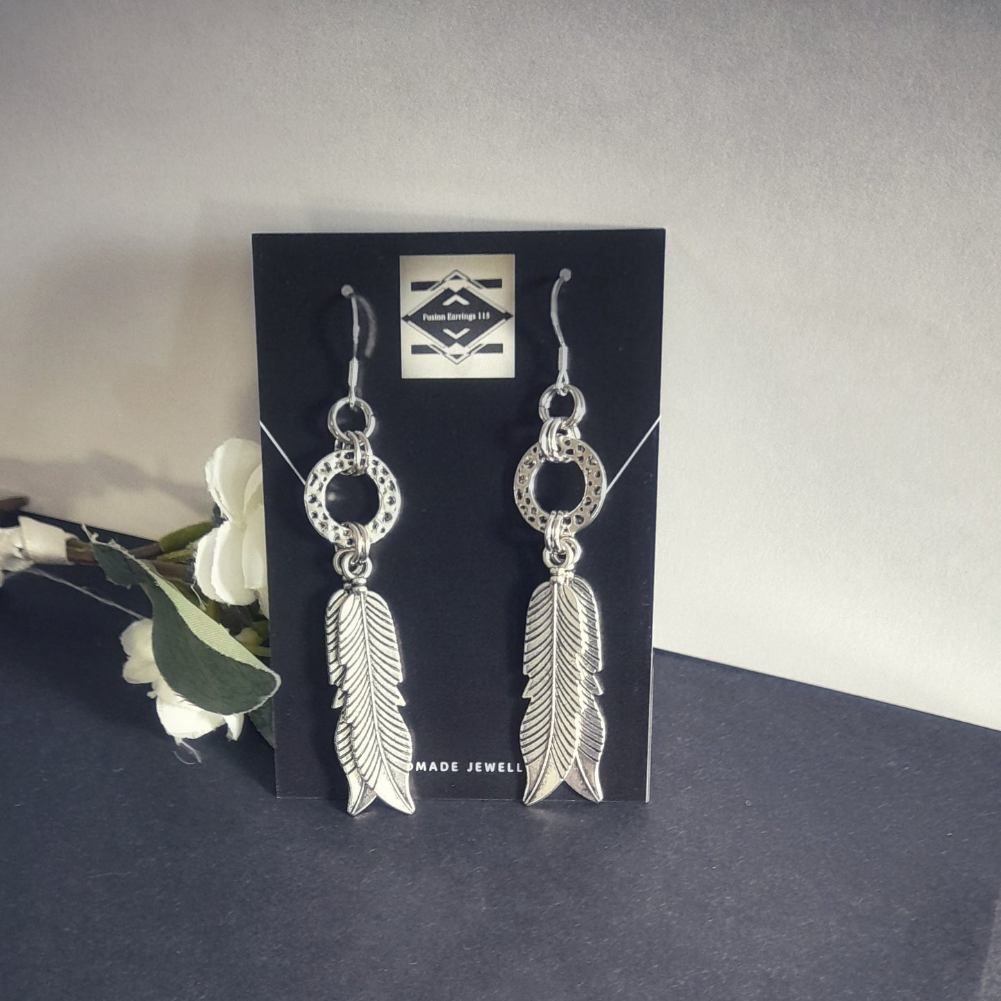 Silver Feather Earrings