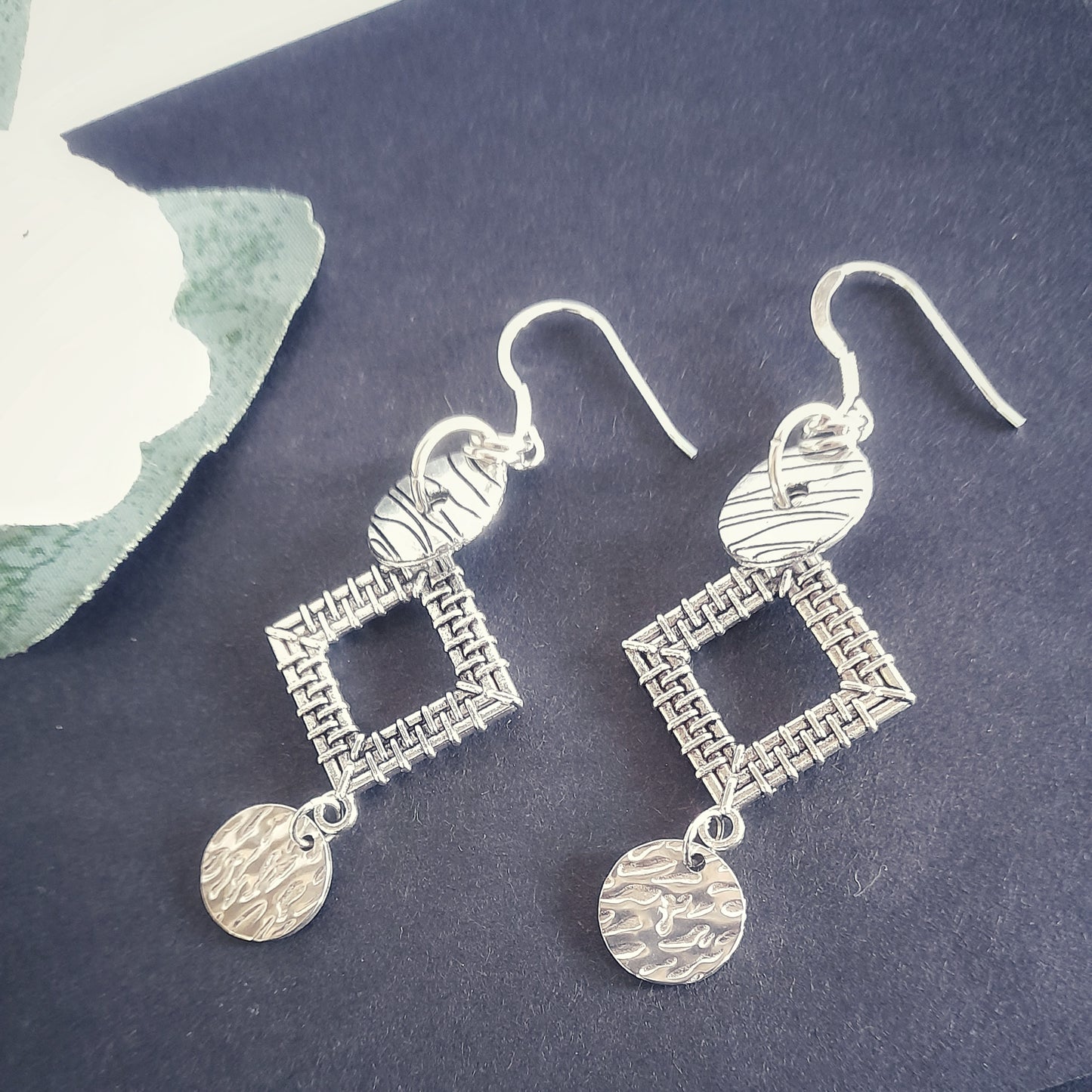 Silver Square Earrings