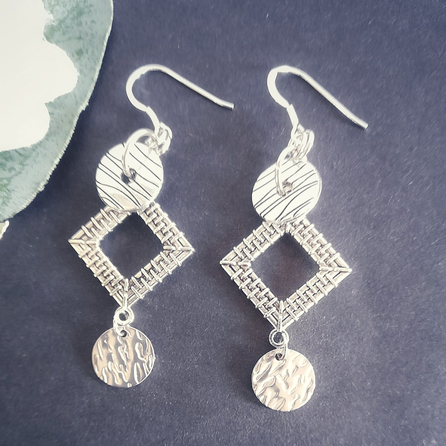 Silver Square Earrings