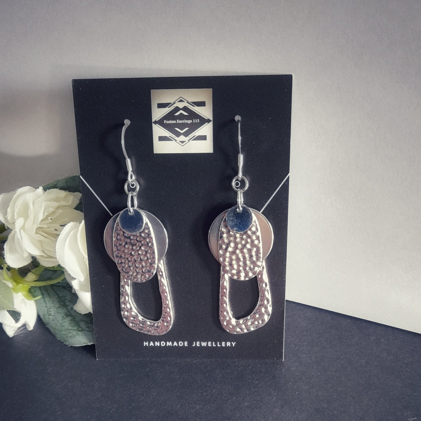 Silver Hammered Earrings