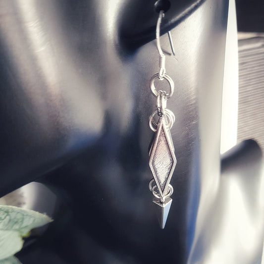 Silver Pyramid Spike Earrings