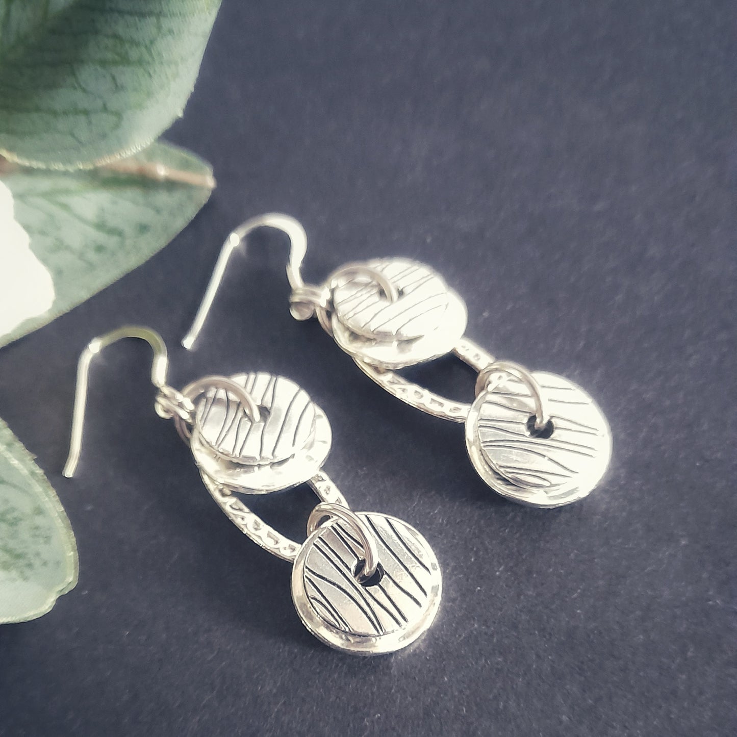 Striped Disc Earrings