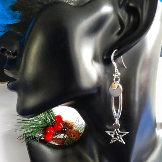 Antique Silver Star Earrings