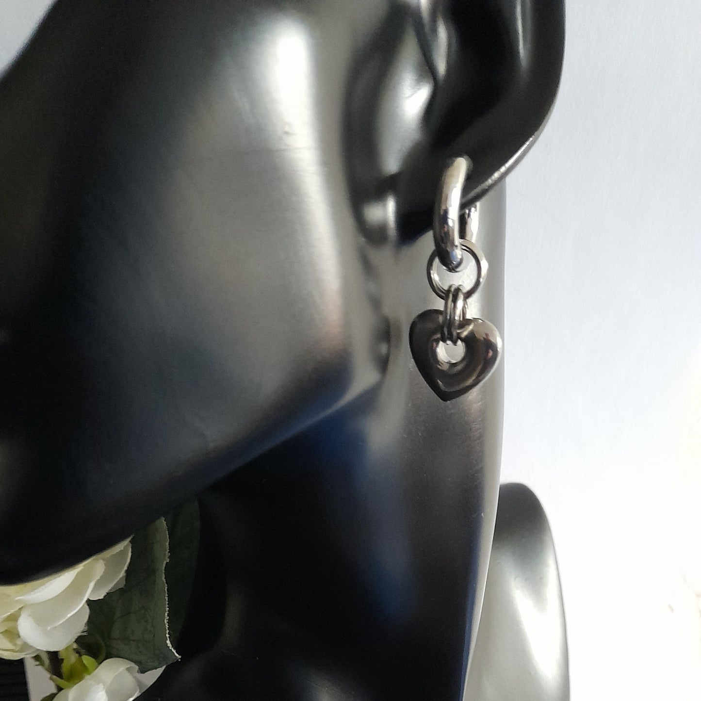 Chunky Heart Hoop Earrings