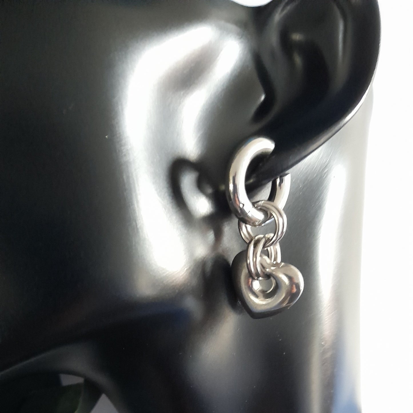 Chunky Heart Hoop Earrings