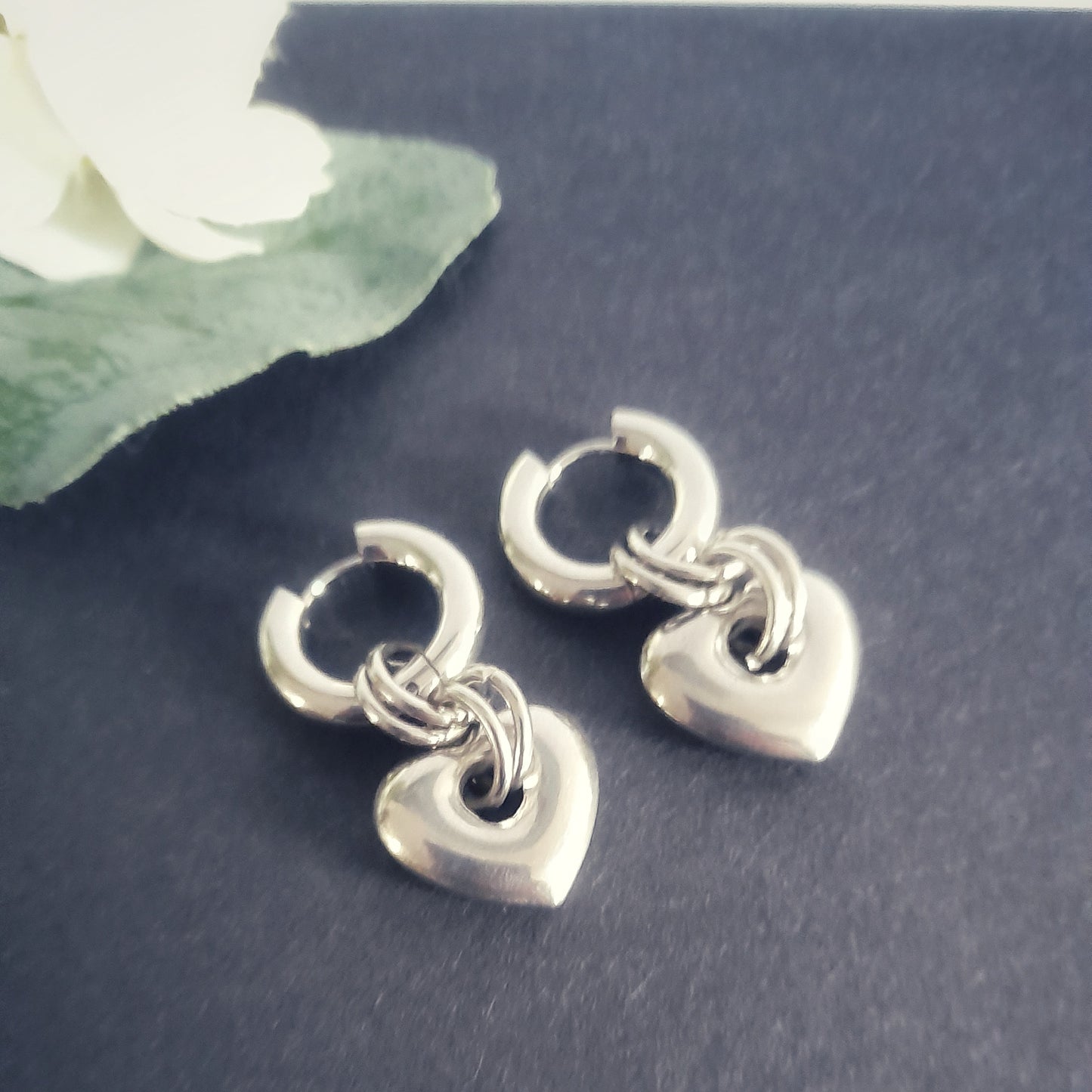 Chunky Heart Hoop Earrings