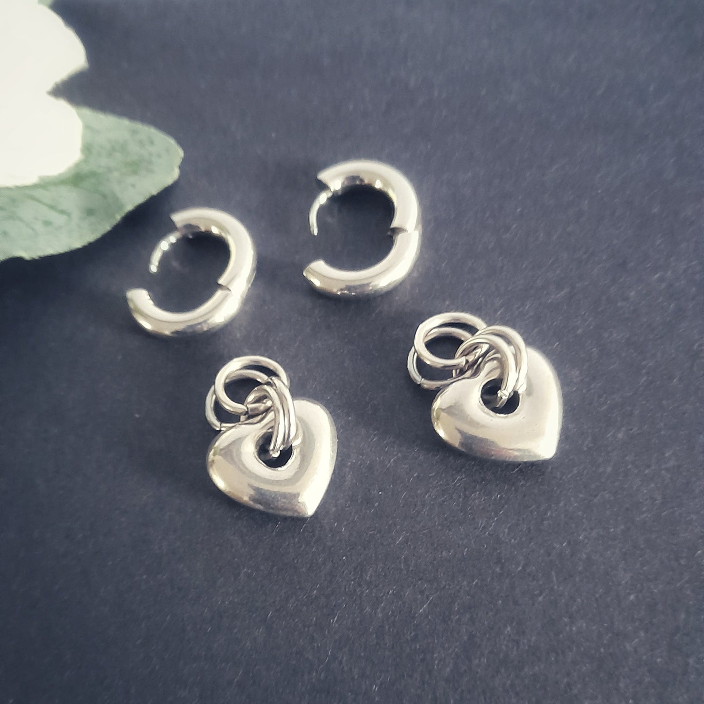 Chunky Heart Hoop Earrings