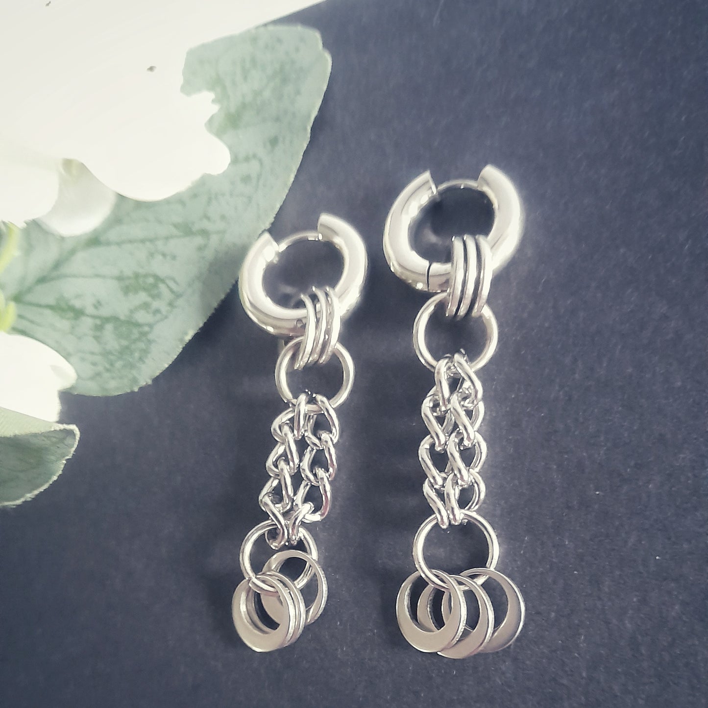 Double Chain Hoop Earrings