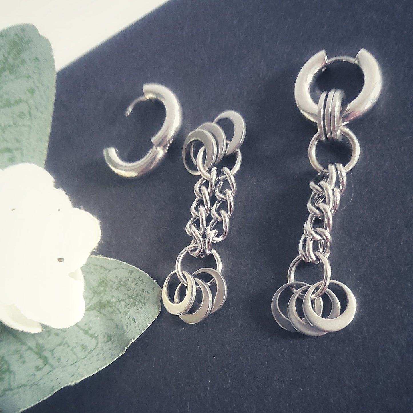 Double Chain Hoop Earrings