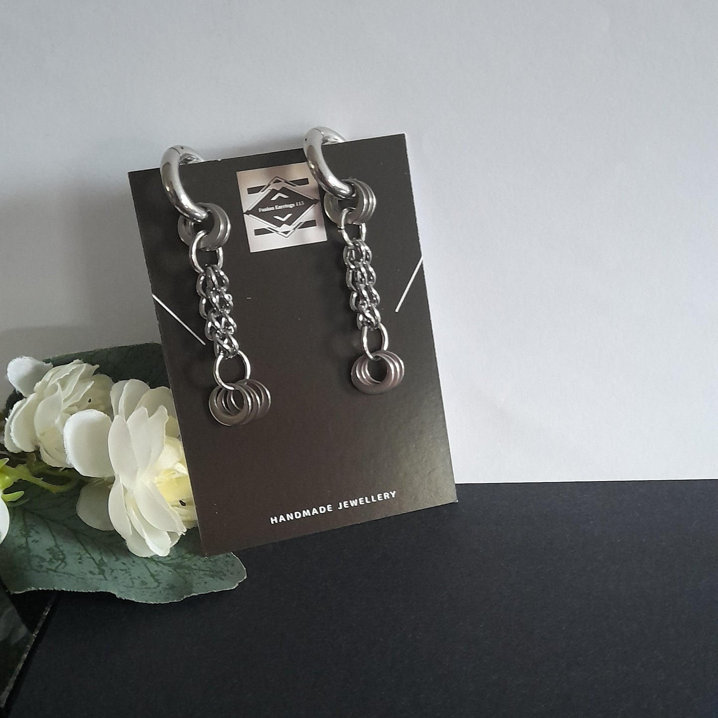 Double Chain Hoop Earrings